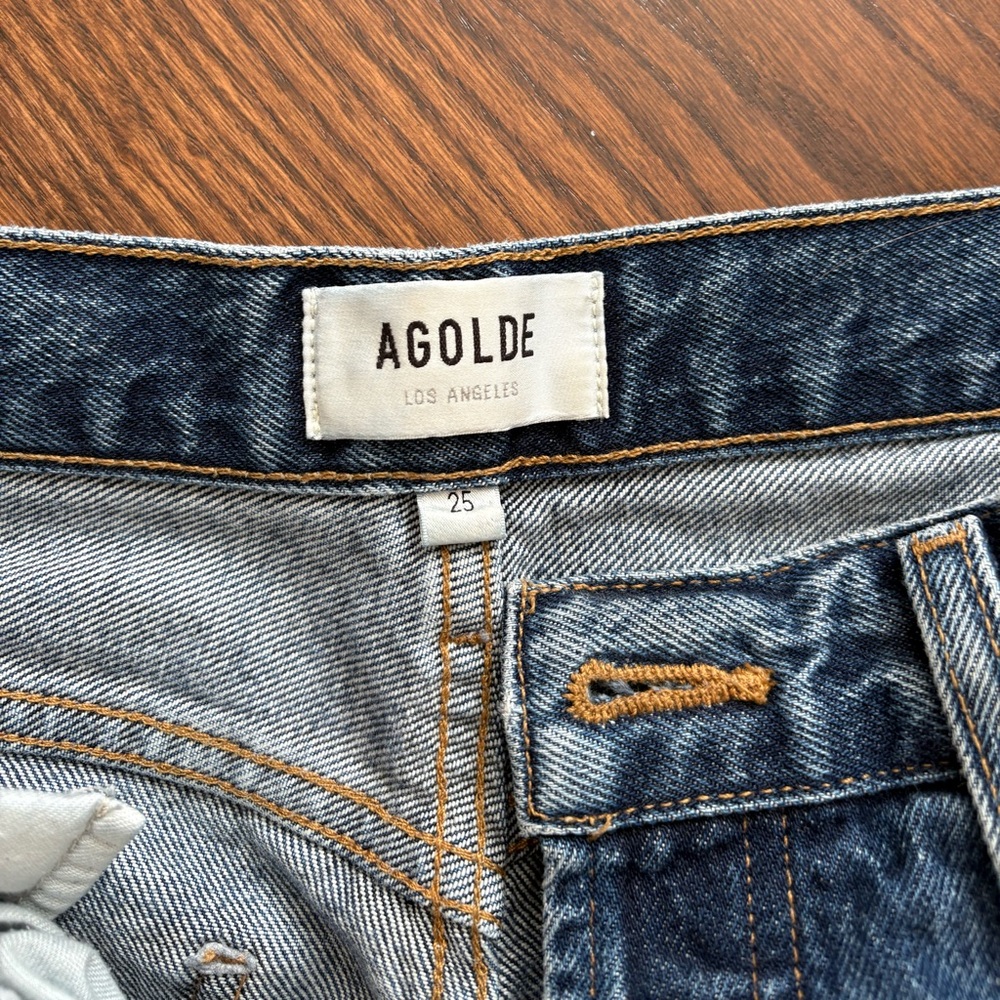 Agolde Dark Blue Denim Jeans - Picture 2 of 3